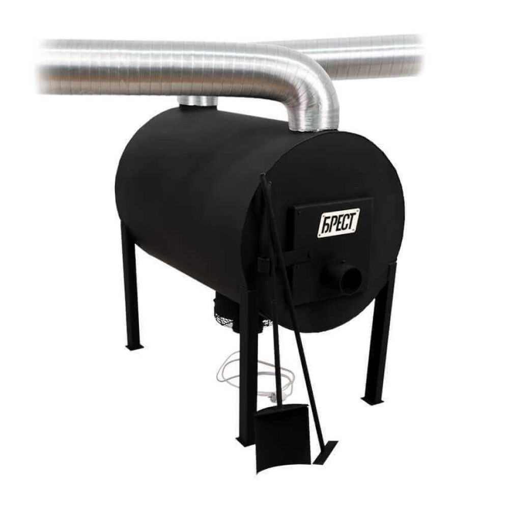 Піч буржуйка Брест 500 до 200 м2 з вентилятором. 8 мм