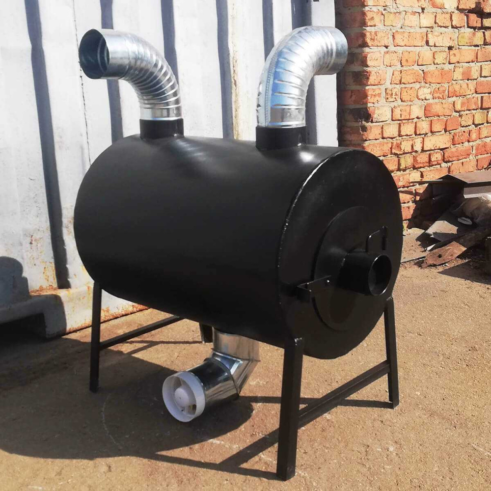 Піч буржуйка POLTAVKA Turbo 300 м3. 5мм. З обдуванням