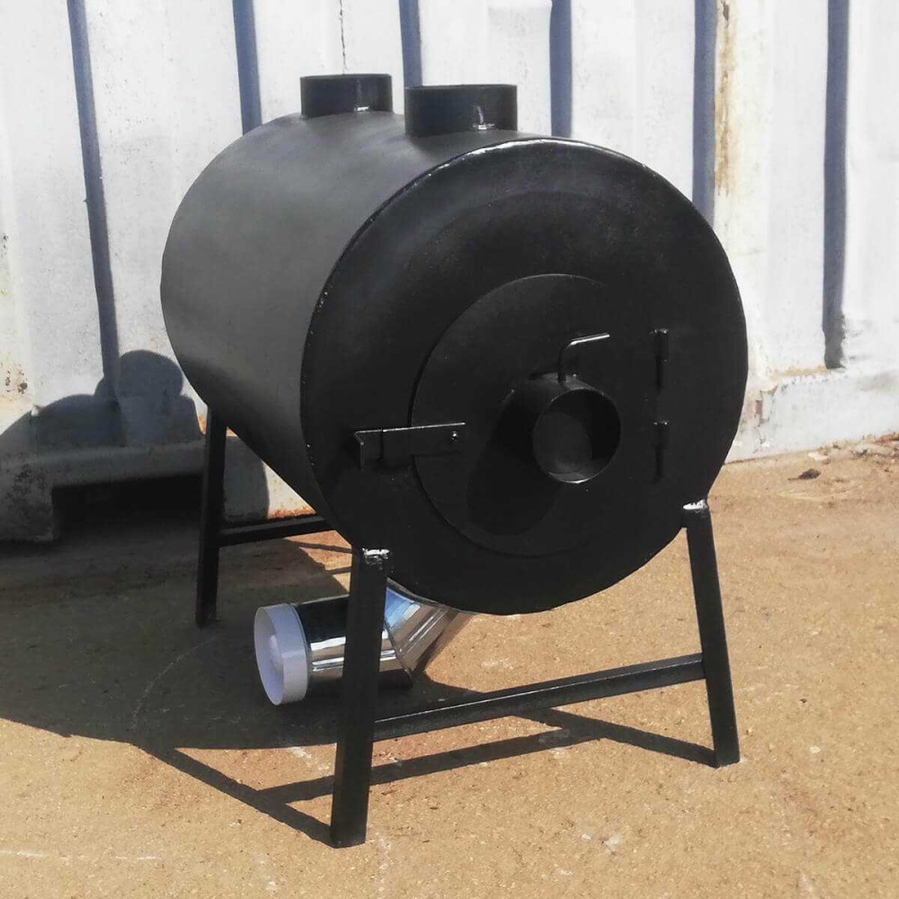 Піч буржуйка POLTAVKA Turbo 300 м3. 5мм. З обдуванням