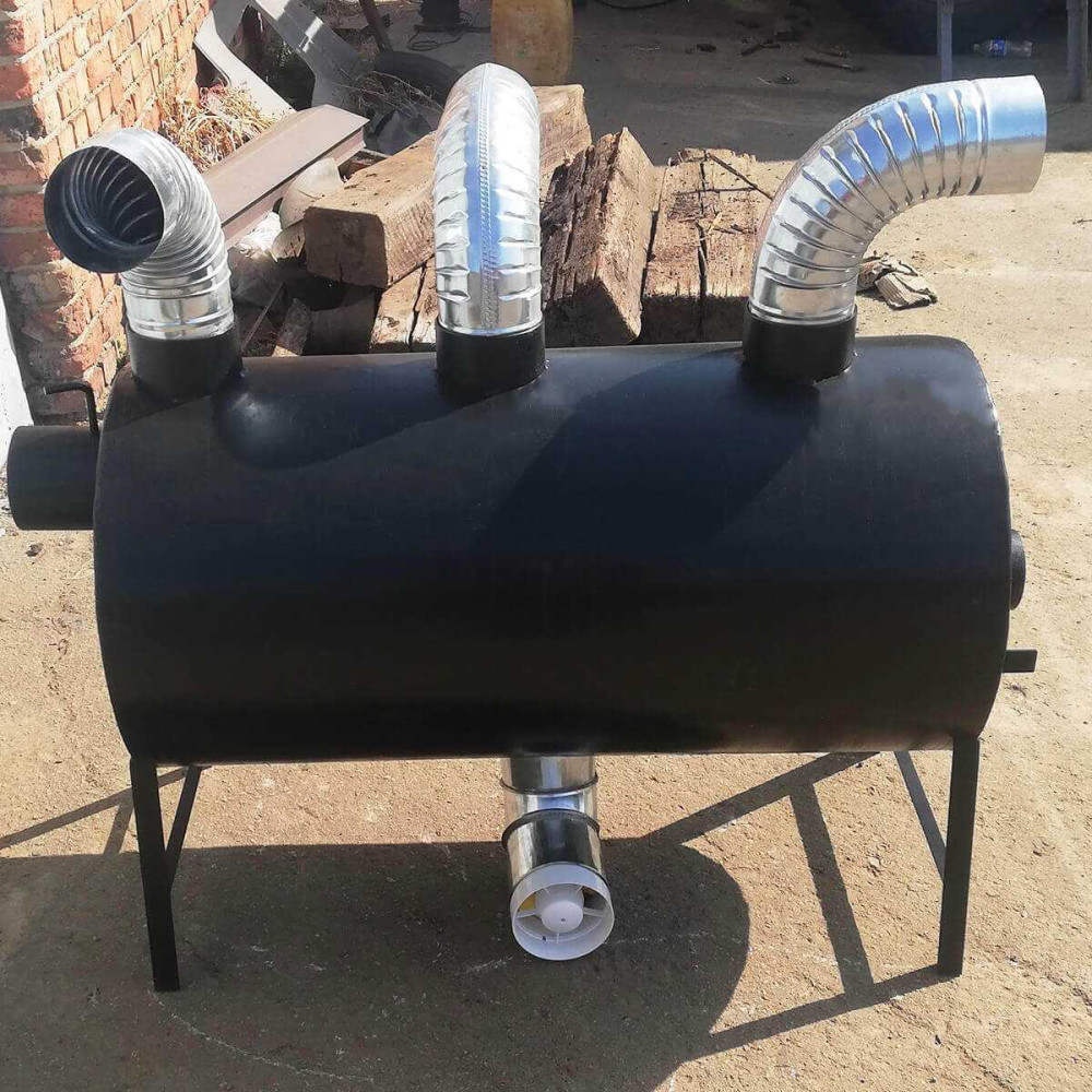 Піч буржуйка POLTAVKA Turbo 650 м3. 5мм. З обдуванням