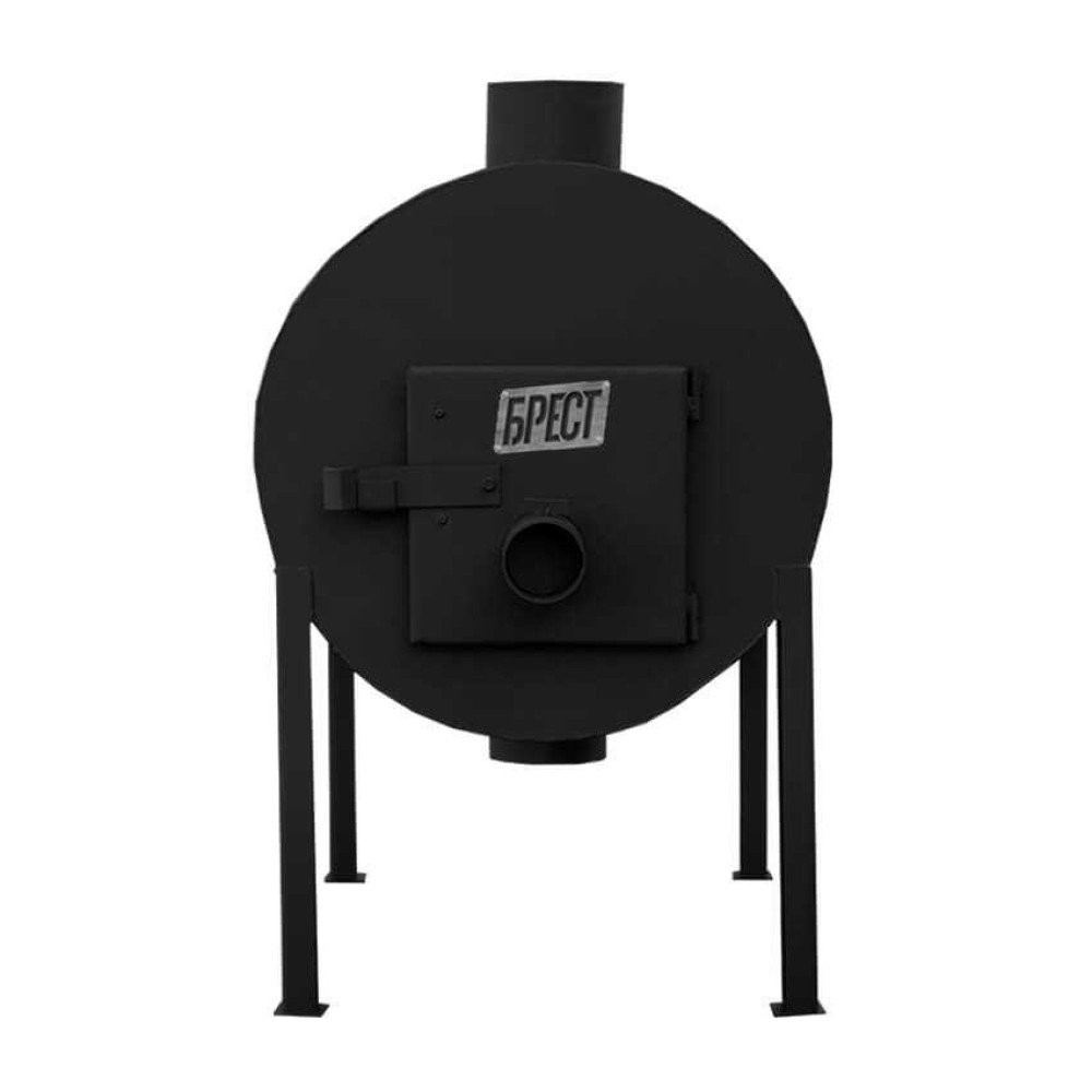 Піч буржуйка Брест 500 на 200 м2. 8мм. З вертикальними патрубками