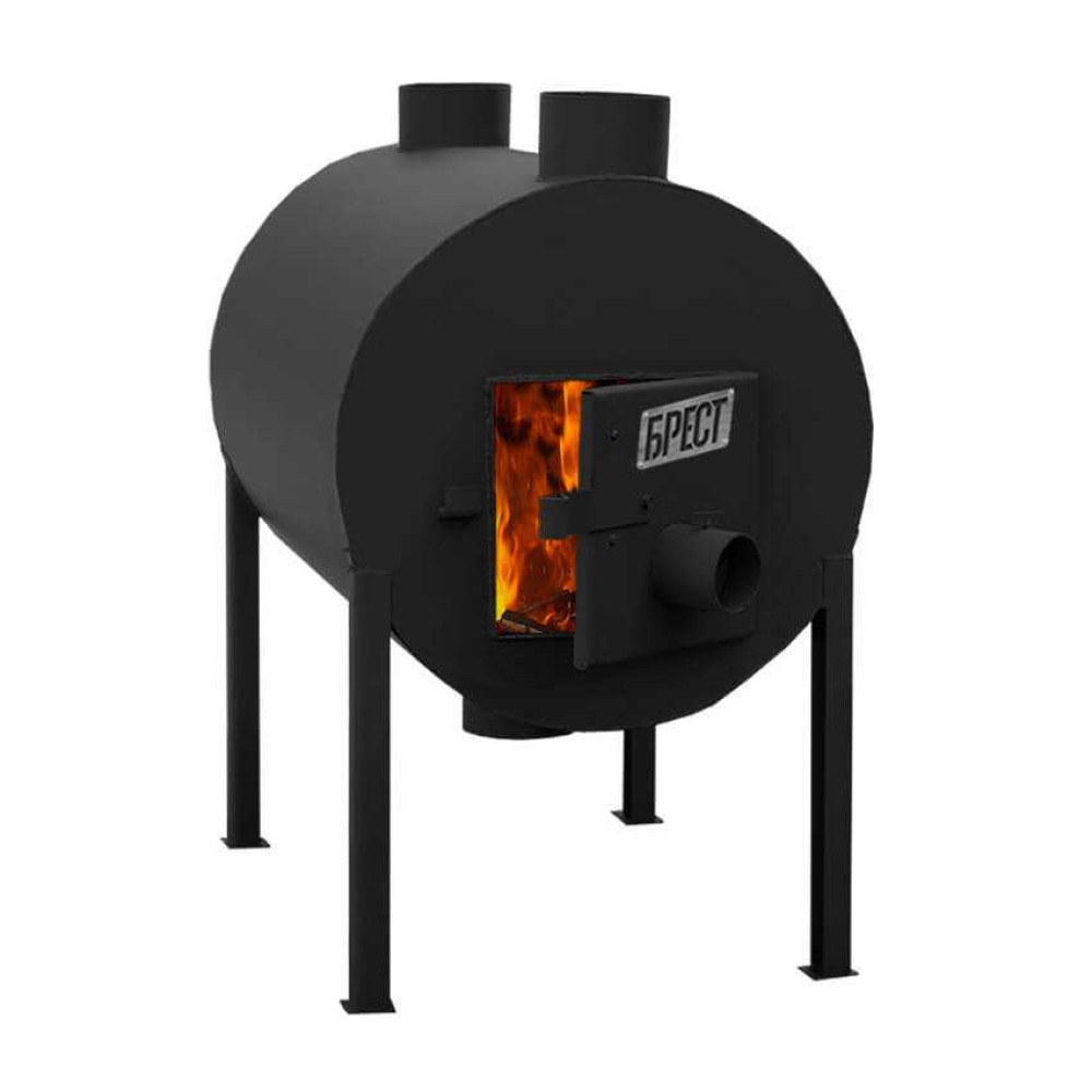 Піч буржуйка Брест 500 на 200 м2. 8мм. З вертикальними патрубками