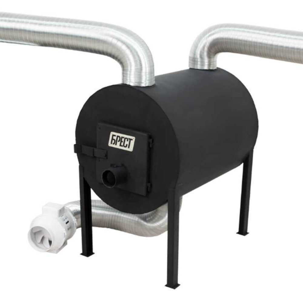 Піч буржуйка Брест 500 на 200 м2. 8мм. З вертикальними патрубками