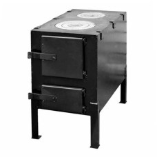 Буржуйка КВД 150 м3 з чавунною плитою на дві конфорки