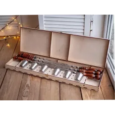 Подарунковий набір шампурів GR NW в кейсі + 6 стопок