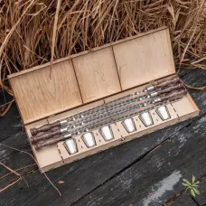 Подарунковий набір із 6 шампурів GR Ш-4 Н-5 у кейсі + 6 стопок