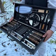 Шашличний набір PAN "БУКОВИНА" у подарунковому дерев'яному кейсі