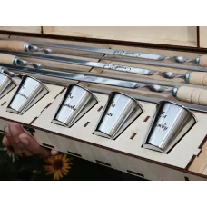 Подарунковий набір шампурів GR H-1 в кейсі + 6 стопок