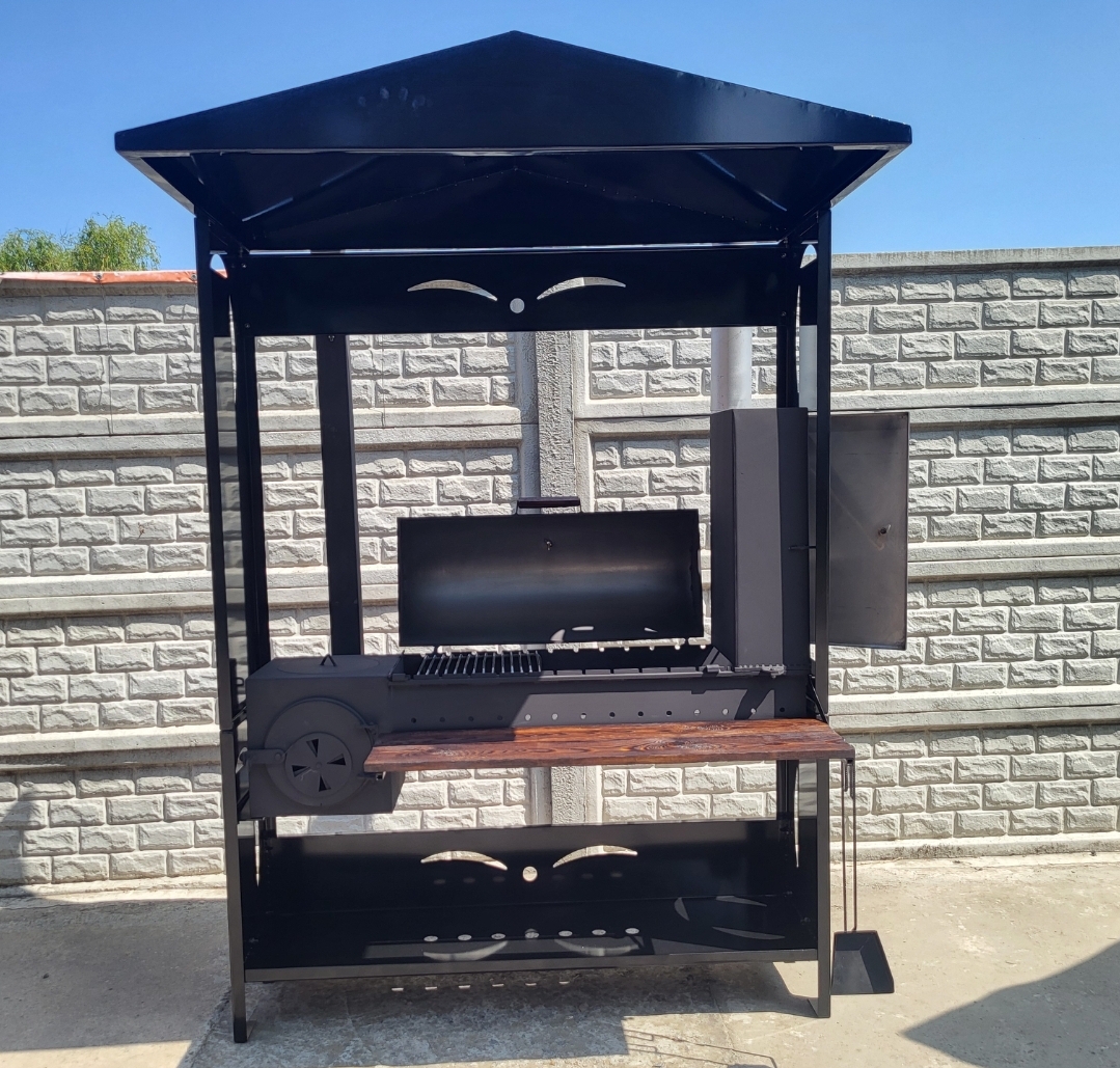 мангал з дахом та коптильнею - фото 001